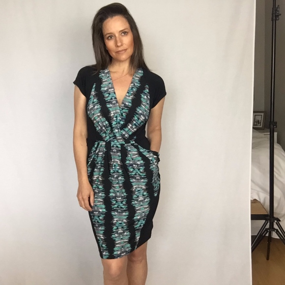 Black and Sea Turquoise Dress - Picture 1 of 6